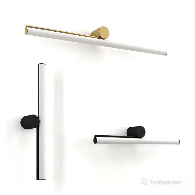 Minimalist Modern Wall Lamps With Sleek Metal Base And White Shade For Contemporary Home Lighting 3d model 