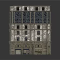 Vintage Architectural Building Models With Detailed Facades And Window Frames