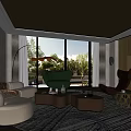 Elegant Modern Living Room Interior With Gold Ceiling Sofa Armchair And Coffee Table