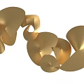 Golden Spiral Art Installation With Curved Shiny Sculptural Design Elements