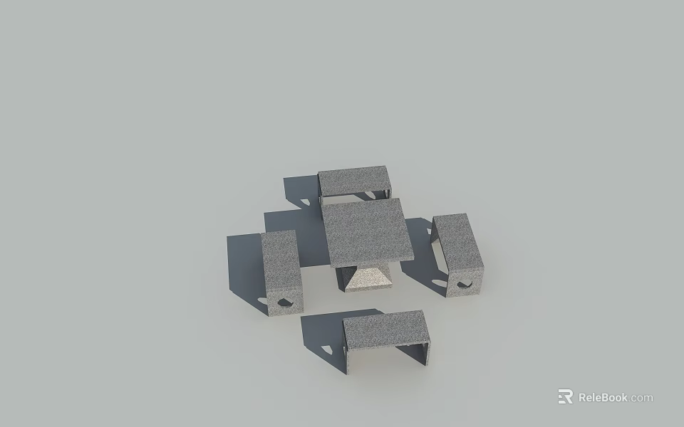 Gray Foldable Outdoor Table With Assembly Parts Tabletop And Legs 3d model