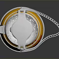 Portable Gas Stove With Yellow Cylinder White Burner And Chain