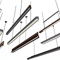 Modern Linear Pendant Lights With Various Styles For Contemporary Interior Design 3d model