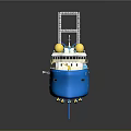 Blue And White Yacht With Special Structures Design