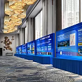 2025 China Digital Economy Innovation Summit Venue With Blue White Chairs Screen And Chandeliers