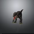 Fierce Dinosaur Character With Spiked Back Open Mouth Sharp Teeth And Yellow Claws