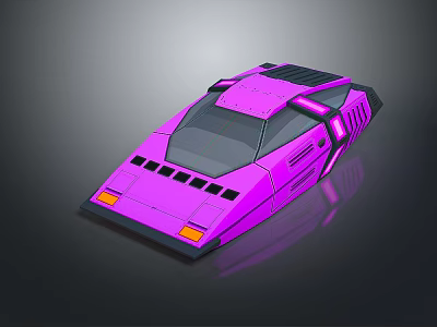 Futuristic Purple Sports Car 3D Model Design With Sleek Body And Neon Accents 3d model