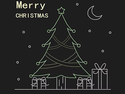 Christmas Decorative Lights For Festive Tree With Gifts Moon And Stars 3d model