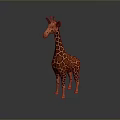 Cartoon Style Giraffe Game Movie Character 3D Model With Spotted Pattern Long Neck Standing Pose