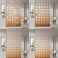 Modern partition glass brick partition 3d model