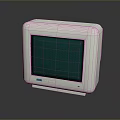 White ESA Computer Monitor With Green Screen Interface And Display Graphics