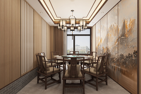 New Chinese-style private room 3d model