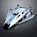 Advanced Futuristic Spaceship With Sleek Silver Black Aerodynamic Exterior Design