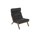 Modern Black Leather Leisure Chair With Wooden Frame And Comfortable Design