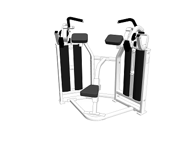 Seated Chest Press Gym Equipment With Black Padded Seats And White Frame For Strength Training 3d model