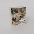 Light Colored Kids Bunk Bed With Ladder Guardrail And Storage Drawers