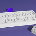 White Mold With Colorful Geometric Shapes Surrounding On Purple Background