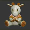 Goat Shaped Plush Kids Furniture Chair With Yellow Patterned Design And Soft Material