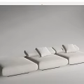 Modern Light Colored Sectional Sofa With Modular Design And Soft Cushions 3d model