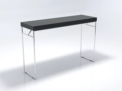 Modern Sleek Bar Stool With Black Seat And Metal Frame For Kitchen Counter 3d model