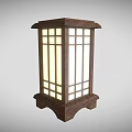 Plant Derived Wooden Lantern With Luminous Glass Grid Design Details