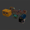 Industrial Machinery Equipment Collection With Lathe Motor Control Box And Tools