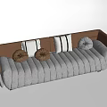 Modern Multiplayer Sofa Striped Sofa Pillow 3d model