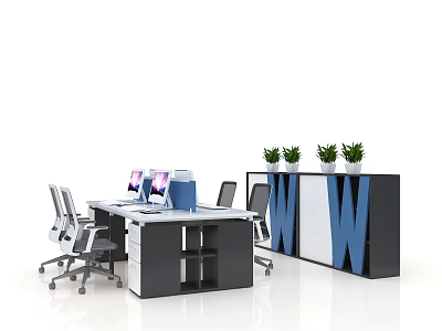 Modern office desk and chair office desk and chair combination 3d model