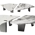 Modern Corner Table With Elegant Marble Top And Sturdy Metal Legs 3d model