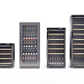 Different Wine Coolers With Glass Doors And Multiple Wine Bottles Storage