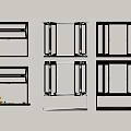 Various Styles Black Silver Wall Mounted Shelves on Beige Wall with Vase