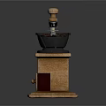 Coffee Grinder with Wooden Base and Handle Coffee Text Black Grinding Bowl Essential Kitchen Appliance