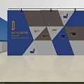 Youzhenguo Creative Academy Modern Hall Interior With White Wall Blue Accents And Large Windows