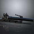 Black Mechanical Tool With Metal Bracket Handle And Cylindrical Body Design