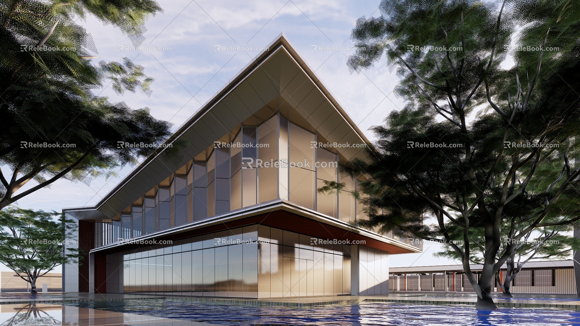 Modern Sales Office Building Exhibition Hall Building 3d model