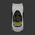 Silver Convertible Sports Car With Yellow Wheels And Green Windshield Modern Sleek Body Design