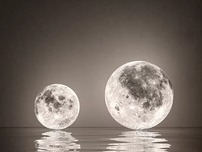 Modern Moon Lights 3d model