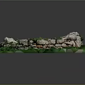 Natural Stone Circular Ring With Lush Green Grass and Mossy Greenery