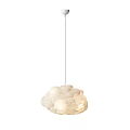 Cloud Shaped Cream Colored Fabric Pendant Lights With Warm Glowing Light For Modern Cozy Interior