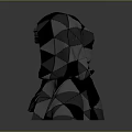 Geometric Pattern Cloak With Illuminated Mask And Angular Design Elements