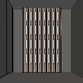 Elegant Modern Interior Partition With Gold Metal Frames And Translucent Panels