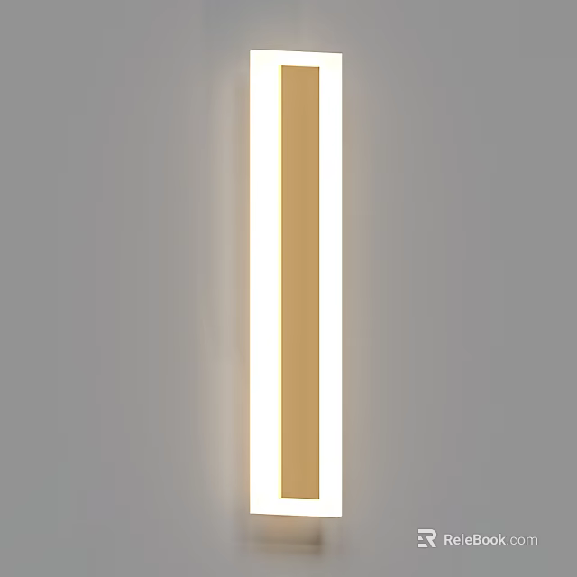Modern Minimalist Golden Long Strip Wall Sconce Illuminated On Wall For Interior Decoration 3d model 