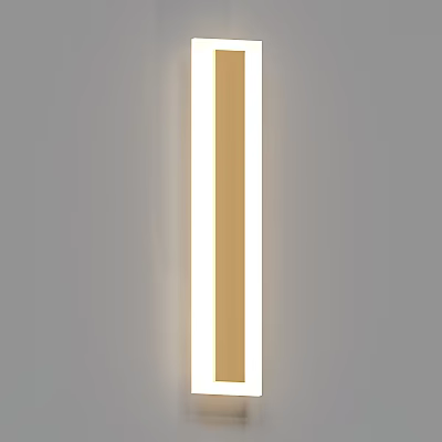 Modern Minimalist Golden Long Strip Wall Sconce Illuminated On Wall For Interior Decoration 3d model