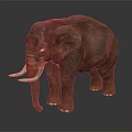 Realistic Gray Elephant Model With Long Ivory Tusks And Standing Posture 3d model