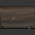 Vintage TV With Broken Screen On Wooden Table Retro Electronic Appliance