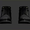 Classic Black Leather Ankle Boots With Lace Up Design And Sturdy Sole
