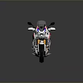 Adventure Motorcycle With Red White Blue Body Gold Wheels Windshield And Black Seat