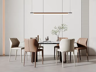Modern Dining Table Chair Combination Dining Table Chair 3d model
