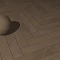 Hardwood Flooring With Herringbone Pattern And Wooden Sphere