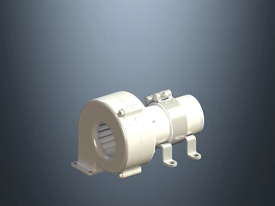 Industrial White Motor Equipment With Ventilation Port And Mounting Bracket 3d model